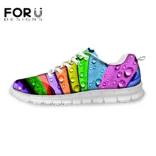 FORUDESIGNS/Женская обувь с объемным принтом; сезон осень-лето; дышащая сетчатая обувь на плоской подошве; женская модная повседневная обувь на плоской подошве; обувь для отдыха на шнуровке