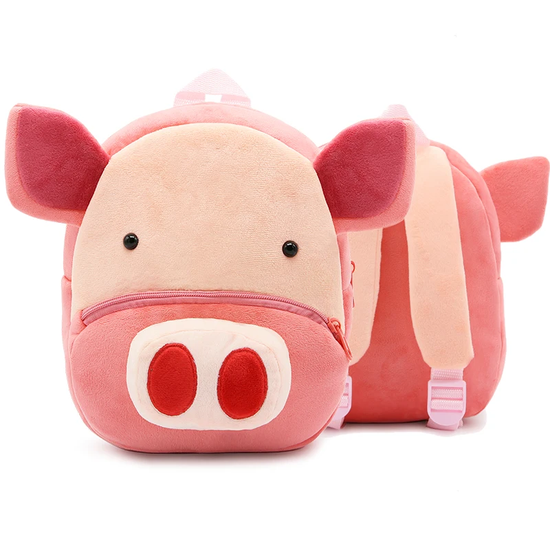 Kids Toy Plush Backpack 3D Pink Pig Animal Cartoon Cute Soft Schoolbag for Boy Girls Baby Child's Birthday Christmas Gift | Игрушки и