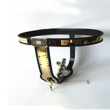 titanium metal chastity belt female pants with anal vagina plug sex toys products for woman bdsm fetish wear