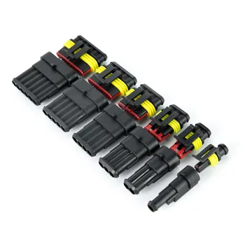 

10Kits Flame retardancy Car Connector 1 2 3 4 5 6 Pin Way Waterproof Electrical Wire Connector Plug
