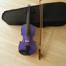 Фиолетовый студент Скрипки 1/8 1/4 2/4 3/4 4/4 с мехом для учащихся