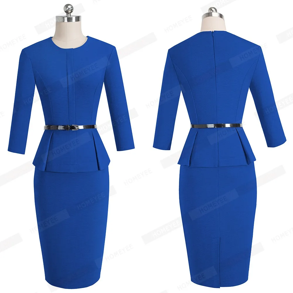 Skup Jesienno zimowa klasyczna damska strój biznesowy eleganckie wstęgi jednokolorowe Bodycon praca kariera sukienka biurowa EB473