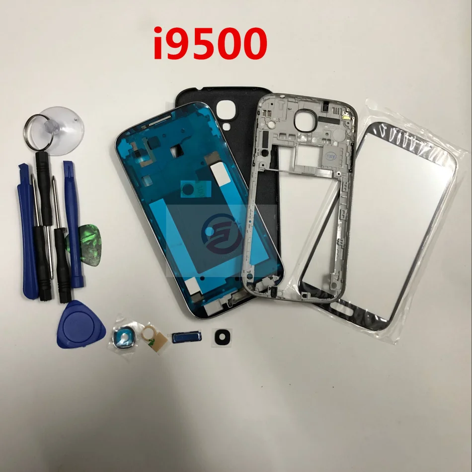

Full Housing Case Back Cover + Front Screen Glass Lens + Tools For Samsung Galaxy S4 i9500 Complete Parts