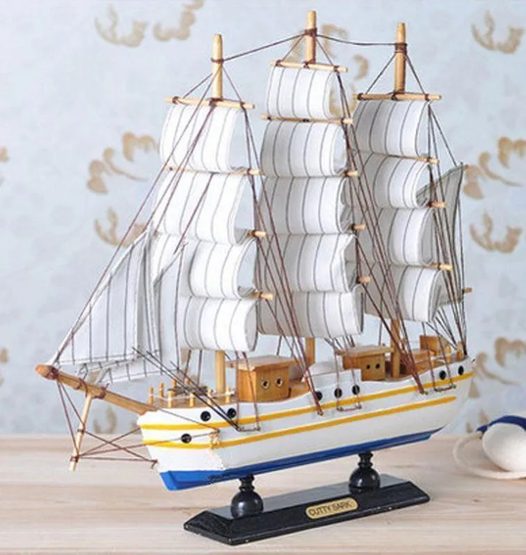 

New Handmade Wooden Ship Model Pirate Sailing Boats Toys For Children Home Decor not Removable