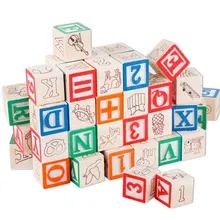 Baby font b Toys b font ABC 123 Wooden Cube Figure Blocks Educational Early Learning font