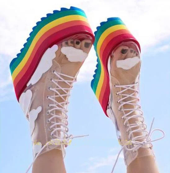 rainbow clear shoes