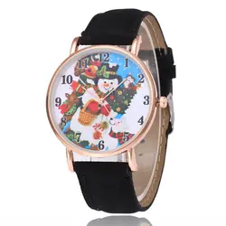 Отличное качество брендовые роскошные женские рождественские часы мультфильм снеговик дети кварцевые часы Творческий Подарочные