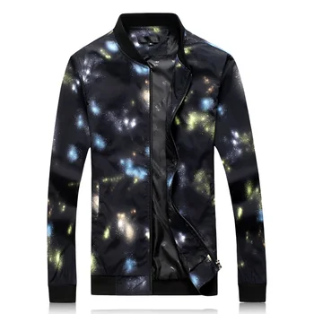 

New Style Men's Jacket 2018 Autumn Fashion Fantasy Printing Jacket Men Casual Stand Collar Printed Mens Zipper Jacket Coats 6XL