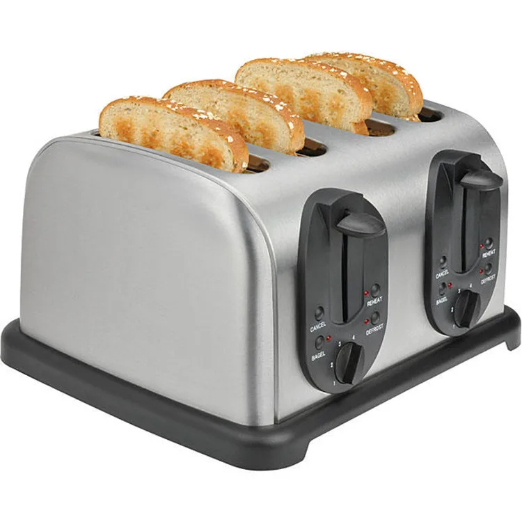 Stainless steel four Slice Toaster household bread baking machine