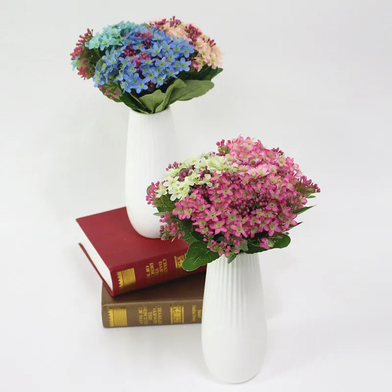 Flone Simulation European Gypsophila Flower Bouquet Small Daisy Dance Silk Flowers Decoration Wedding Flower Arrangement  (7)