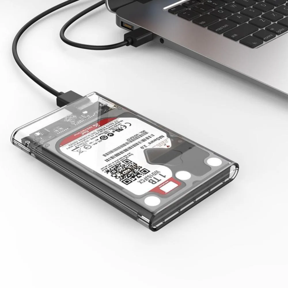 2.5 بوصة شفافة USB 3.0 HDD حالة شحن UASP محرك القرص الصلب ضميمة الخارجية مربع USB 3.0 كابل أفضل سعر أفضل بائع