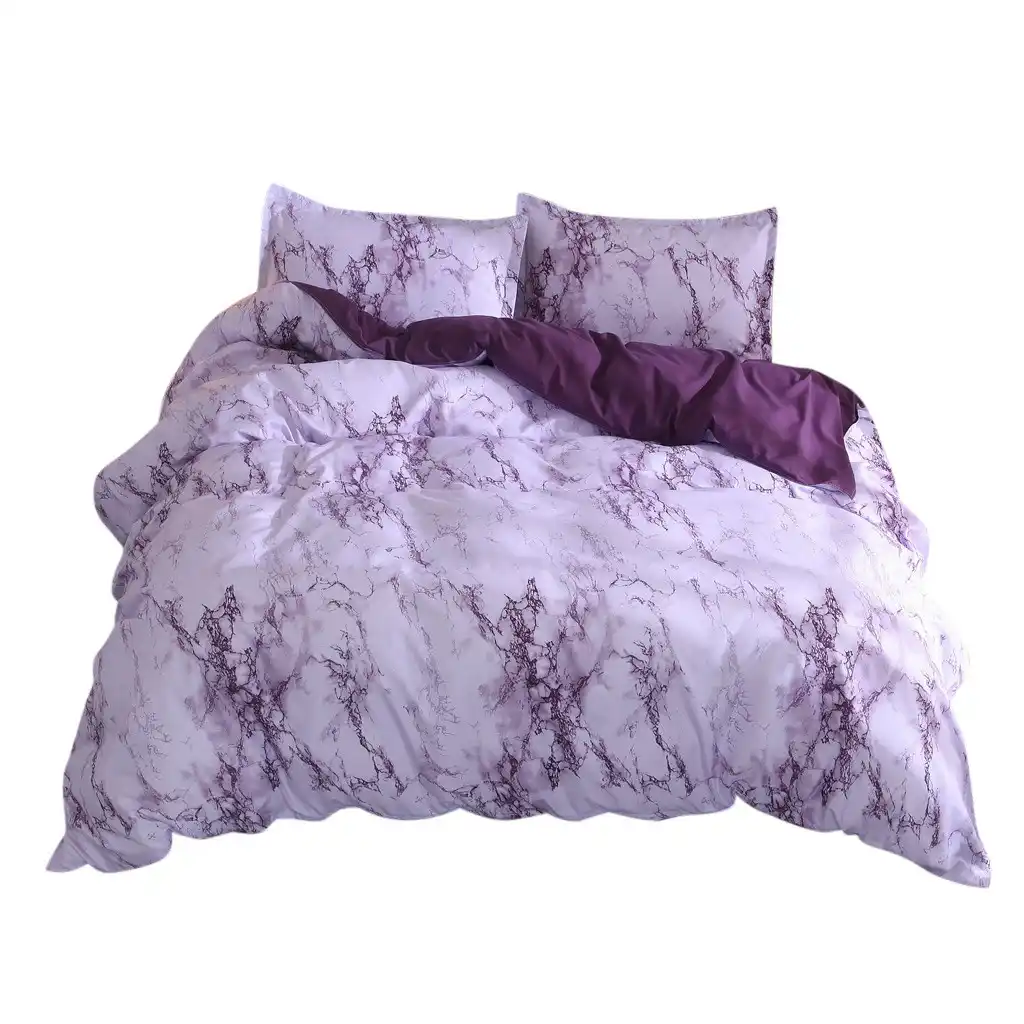 Marble Bedding Set Purple White Black Coffee Blue Duvet Cover Twin