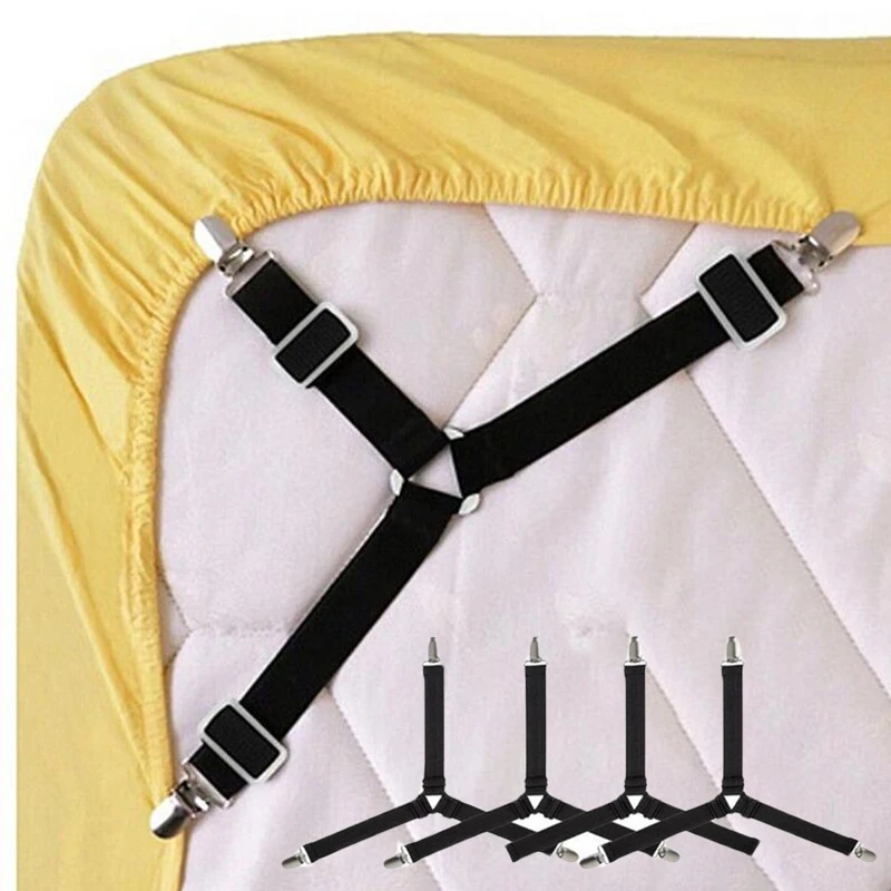 

4PCS/Lot Adjustable Bed Sheet Clip Mattress Fasteners Fixing Slip-Resistant Belt Clip Home Living Storage Tools Drop Shipping