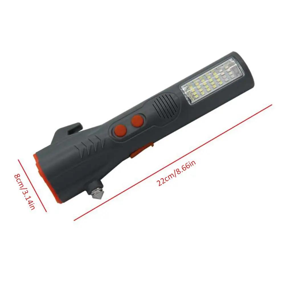 6 в 1 Многофункциональный звук световая сирена сигнализации Перезаряжаемые аварийный фонарик инструмент с окном выключатель ремня