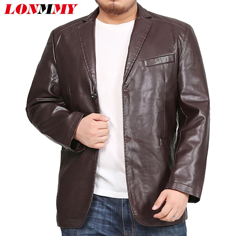 Мужской кожаный пиджак LONMMY 6XL 7XL 8XL мужские пиджаки и пальто костюмы для смокинга