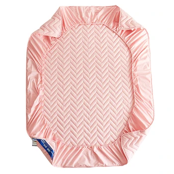 

1pc Satin Cotton Hotel Home Textile pink white colour Fitted Sheet High Quality Bed Sheets 25cm Deep Matterss Cover