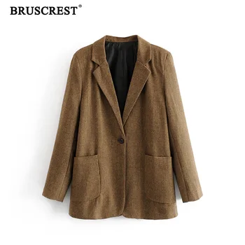 

New fall 2019 Womens business casual Spring Autumn women blazers Jackets one button vintage long sleeve ladies office coat