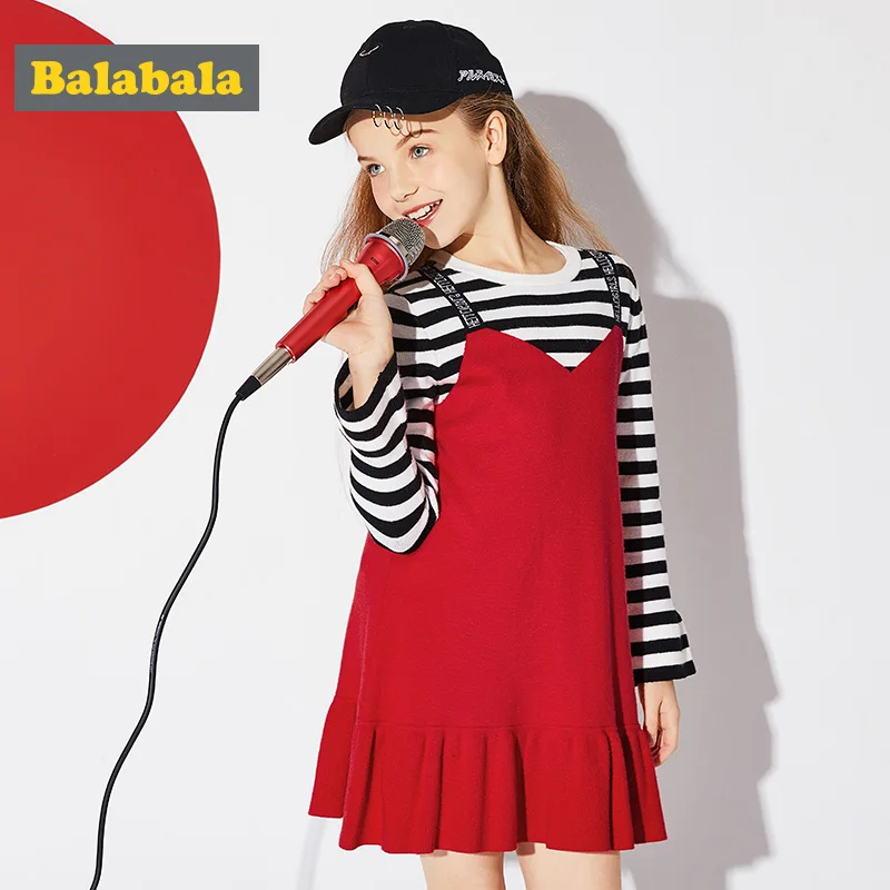 

Balabala vestiti bambina girls dress long sleeve knitted dresses for girls costumes for children for the new year girl dresses