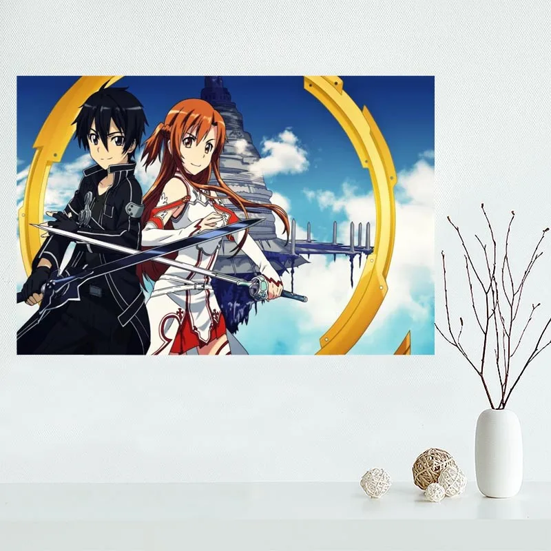 Nice Sword Art Online Poster Custom Canvas Poster Art Home Decoration Cloth Fabric Wall Poster Print Silk Fabric