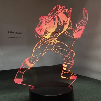 

Wolverine X-Men 3D Night Light Acrylic Plate 7 Colors Changing LED Desk Illusion Table Lamp For Kids Birthday Party Decor Gifts