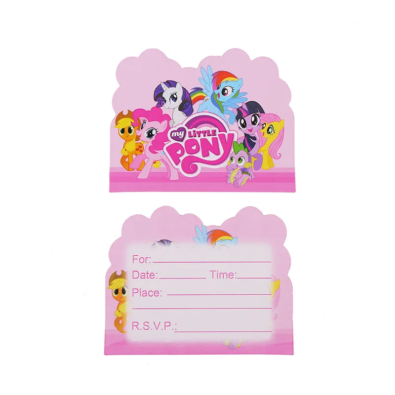 

10pcs/lot Pony Invitation Card character birthday party favors children gifts kids party supplies party decoration
