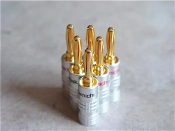 

10pcs/lot New High quality 24K Gold Nakamichi Speaker Banana Plugs pure copper Audio Jack Connector
