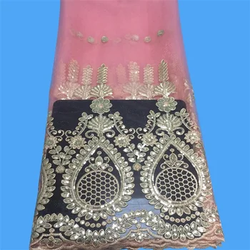 

Latest French Laces Fabrics High Quality Tulle African Laces Fabric For Wedding Nigerian Tulle Lace Material free shipping