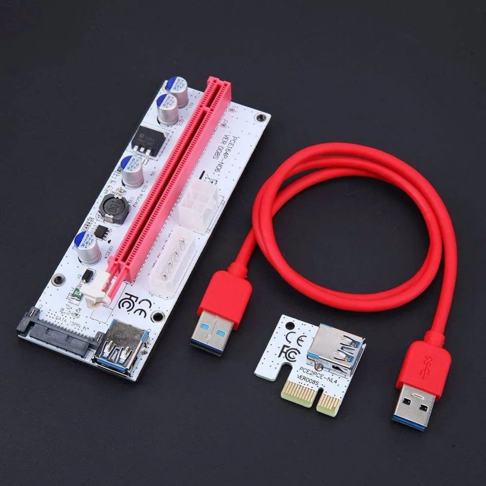 Maikou VER008S PCI E Райзер 1X 16X USB 100 адаптер карта кабель провод для BTC Майнер 30 см/60