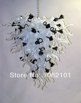 

Newest Style White Glass Black Flower Chandelier