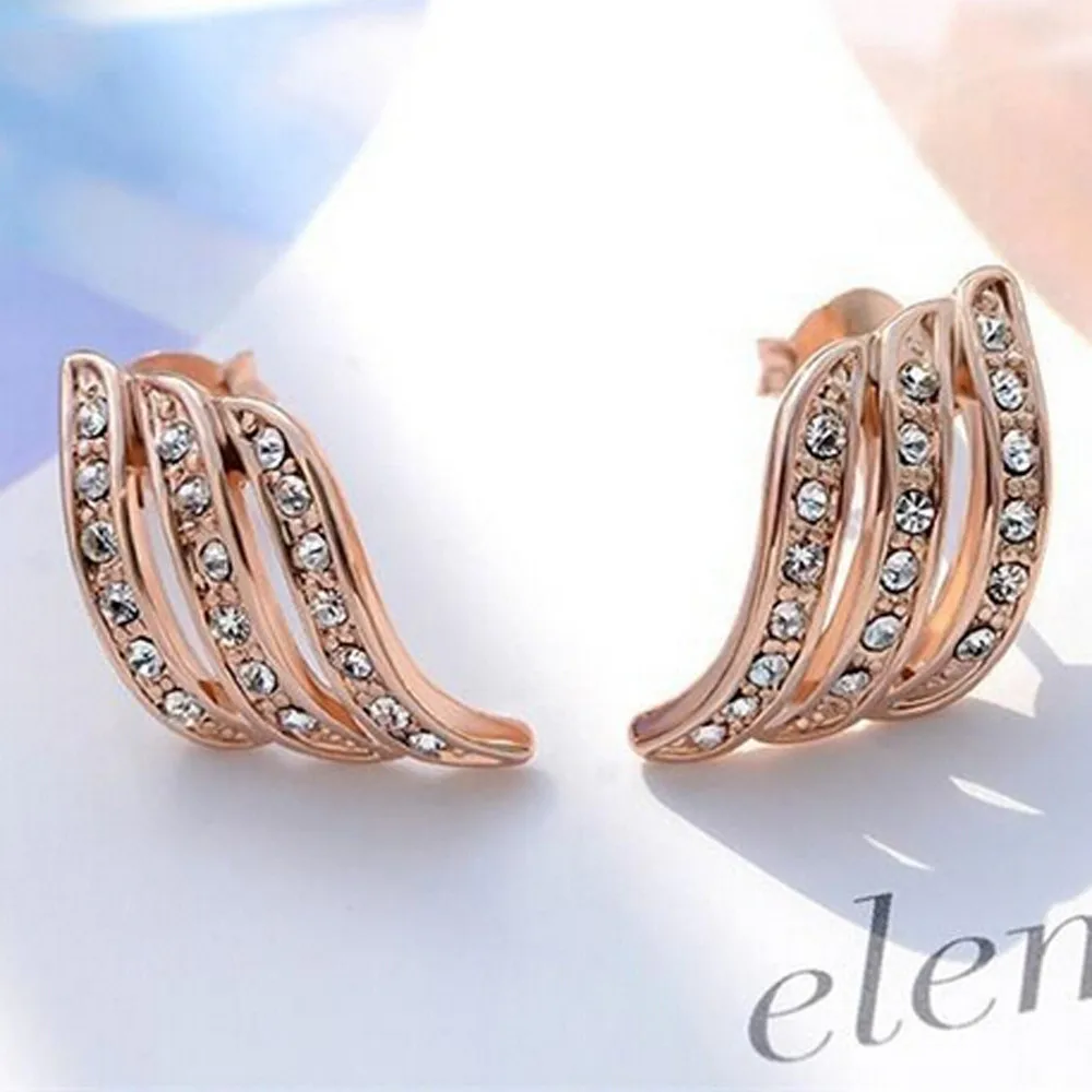 

Rose Gold studded Personality Stud Earrings for Women Wedding Jewellery