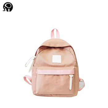 

2018 Canvas Solid School Bag Backpack For Women Young Girl Hot Lona Escolar Mochila Feminina Backpacks Mochila Mamae 5 colors