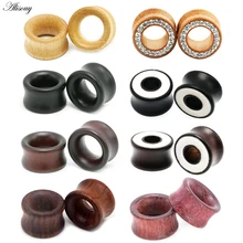 1 шт., модные пробки для тоннелей в ушах на теле, большой калибр, пирсинг, экспандер, коричневый, бубинга, розовое дерево, 8 мм-20 мм, пирсинг, украшения для тела для мужчин