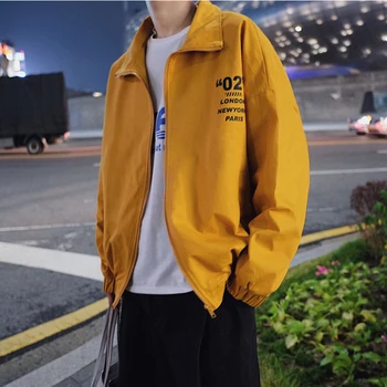 

Casual Bomber Coat Autumn Men Jacket Japanese Hip Hop Korean Regular Baseball Jacket Streetwear Windbreaker Clothes Men Jackets