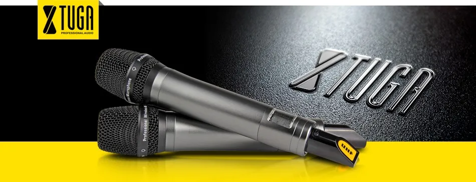 США рус XTUGA аудио EW240 4 канала беспроводной сценический микрофон системы UHF металлический приемник с четырьмя шт. Пластик поясной пакет
