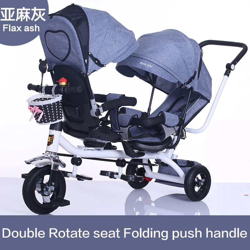^*Best Offers Twin Baby Stroller Double Seat Child Tricycle Kids Bike Rotatable Seat Three Wheel light Stroller Protable Pushchair ^*Best Offers Twin Baby Stroller Double Seat Child Tricycle Kids Bike Rotatable Seat Three Wheel light Stroller Protable Pushchair
