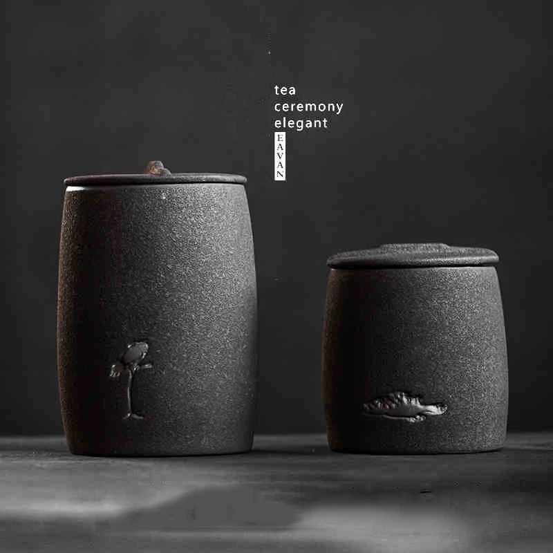 Экструзионная керамика из вулканической породы для сезонных приправ банка для соуса чайная канистра фарфоровая банка конфет керамический герметичный резервуар для чая caddy