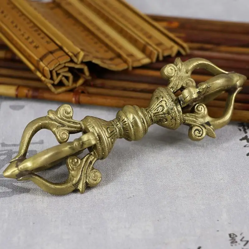 

15cm Yellow Buddist Instrument Tibetan Vajra Pestle