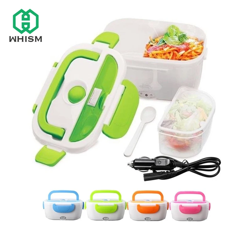

WHISM 12V Autos Truck Bento Lunch Box Electric Heated Car Plug Heating Boxes Food Warmer Boxing Containers for Travel Hiking