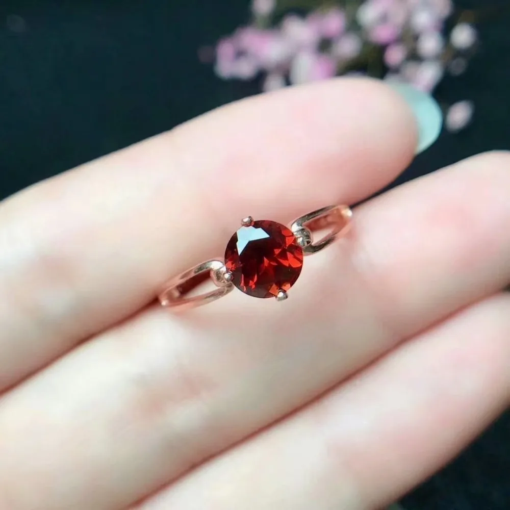 Кольца SHILOVEM из серебра 925 пробы с красным гранатом открытые Модные кольца для