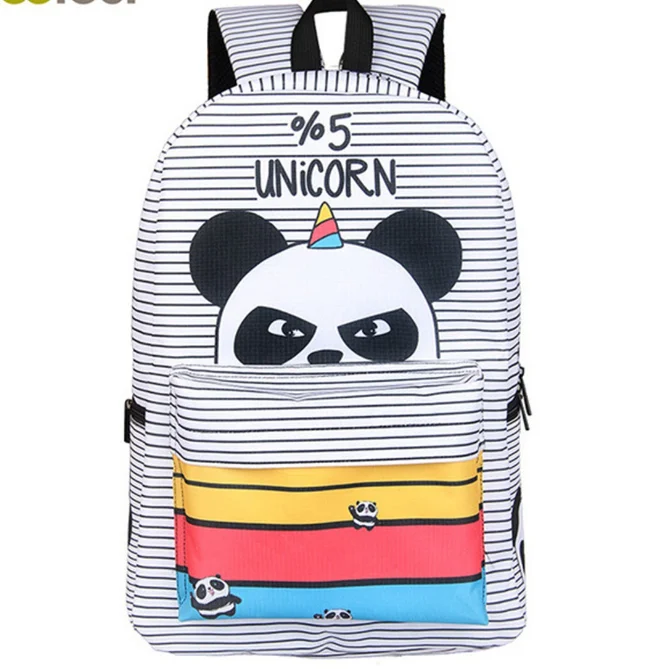 Mochila de Panda de 17 pulgadas para niñas adolescentes portátil Mochila femenina unicornio Universidad estudiante escuela Mochila de viaje para mujeres