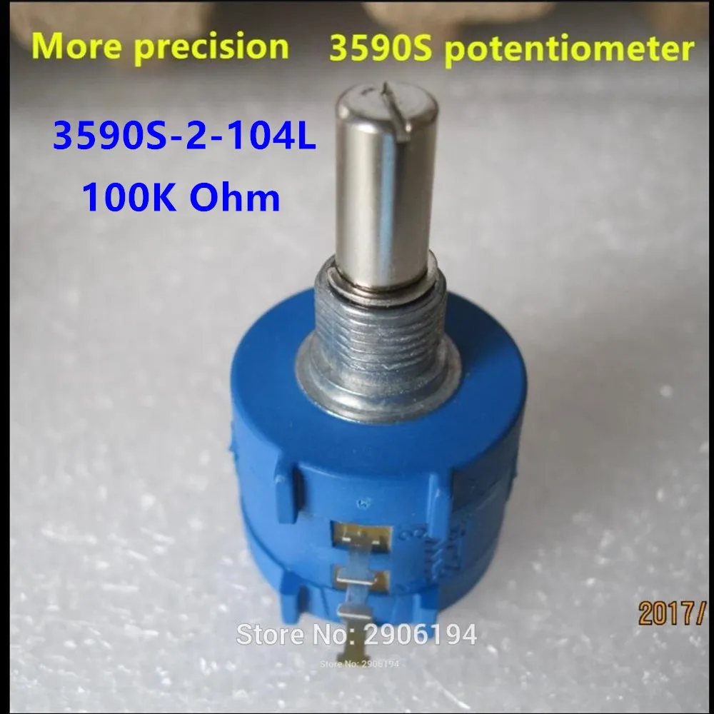 5 шт. переключатель потенциометра 3590S-2-104L 3590s 100k ohm 10 колец прецизионный