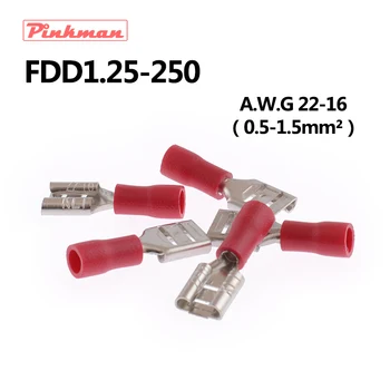 

FDD1.25-250 Female Insulated Electrical Crimp Terminal for 0.5-1.5mm2 Connectors AWG 22-16 Cable Wire Connector