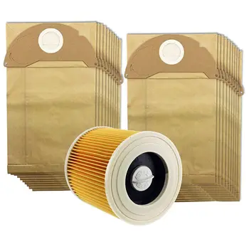

For Karcher Wet&Dry WD2 Vacuum Cleaner Filter And 20 Dust Bags