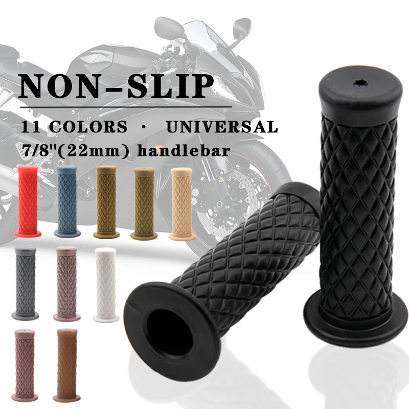 

7/8" 22mm Motorcycle Rubber Hand Grips Retro Gel Handlebars Handle Bars For Honda Aprilia Ktm Triumph Cafe Racer Bobber Custom
