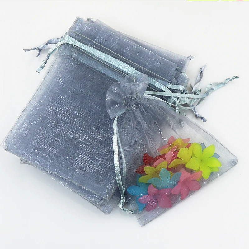 11x16 см (4 33 &quotx 6 29&quot) серые Подарочные ювелирные изделия из органзы сумки Bolsa Comida