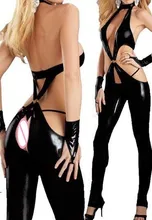 Lencería Sexy Traje de Cuerpo para Las Mujeres Desgaste Del Club Negro de Cuero de Imitación Catsuit de Látex Fetiche Disfraces Cosplay Sexo