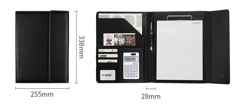 Портативный органайзеры Бизнес портфель подачи папка A4 Искусственная кожа Сумка для документов Организатор Бизнес держатель для карт подставкой для письма зажим
