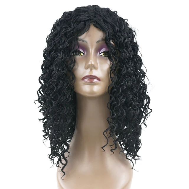 Soowee Srednyaya Glubokaya Volna Pricheska Sinteticheskie Volosy Chernyj Cvet Pariki Vechernie Volosy Kosplej Parik Dlya Chernyh Zhenshin Shinon Golovnoj Ubor Sinteticheskie Pariki Dlya Kospleya Aliekspress