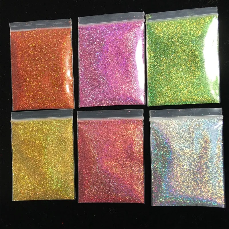 18 Colors Holographic Laser Glitter 10g 0.2MM Extra-fine Shinning Holo Nail Dust Powder for DIY Manicure Design Decoration 008\