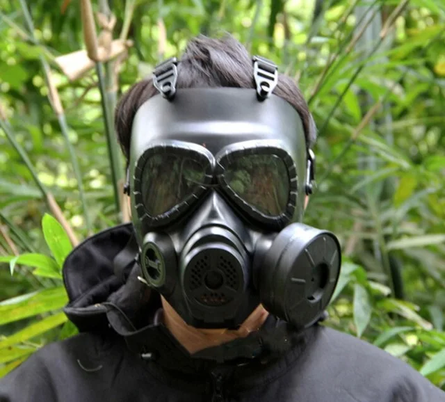 Tactical Skull Masks Resin Full Face fog fan Gas Masks for CS Wargame